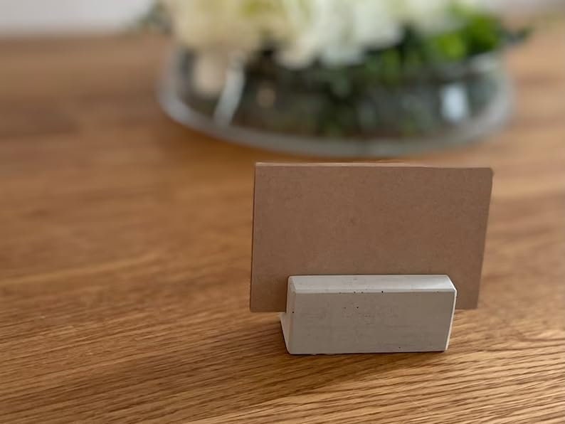 3er Set: Kartenhalter, Fotohalter aus Beton | modern und schlicht